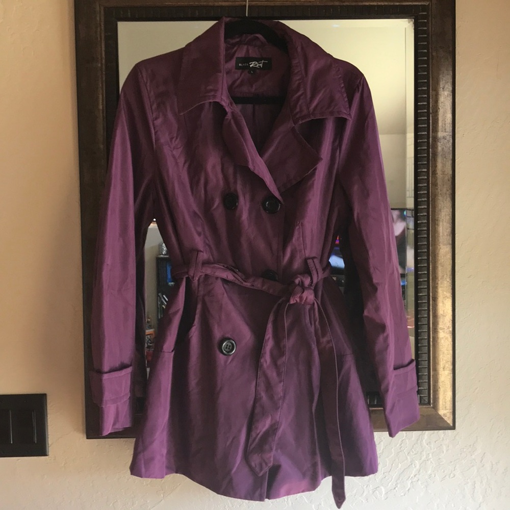 Purple  Black Rivet Trench Coat